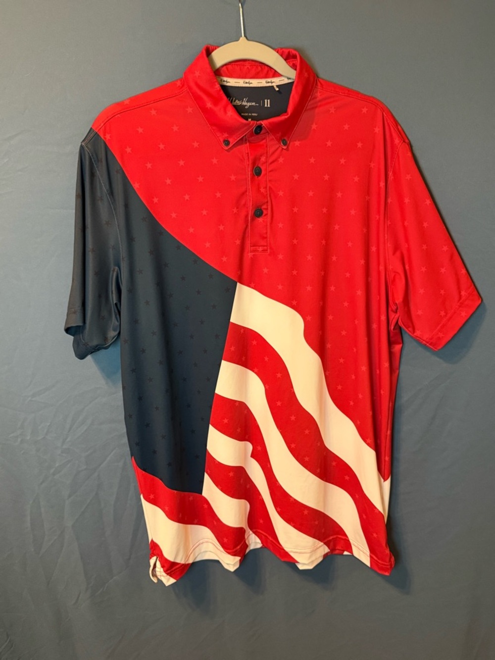 Patriotic Red & Navy Men's Polo Shirt Walter Hagan